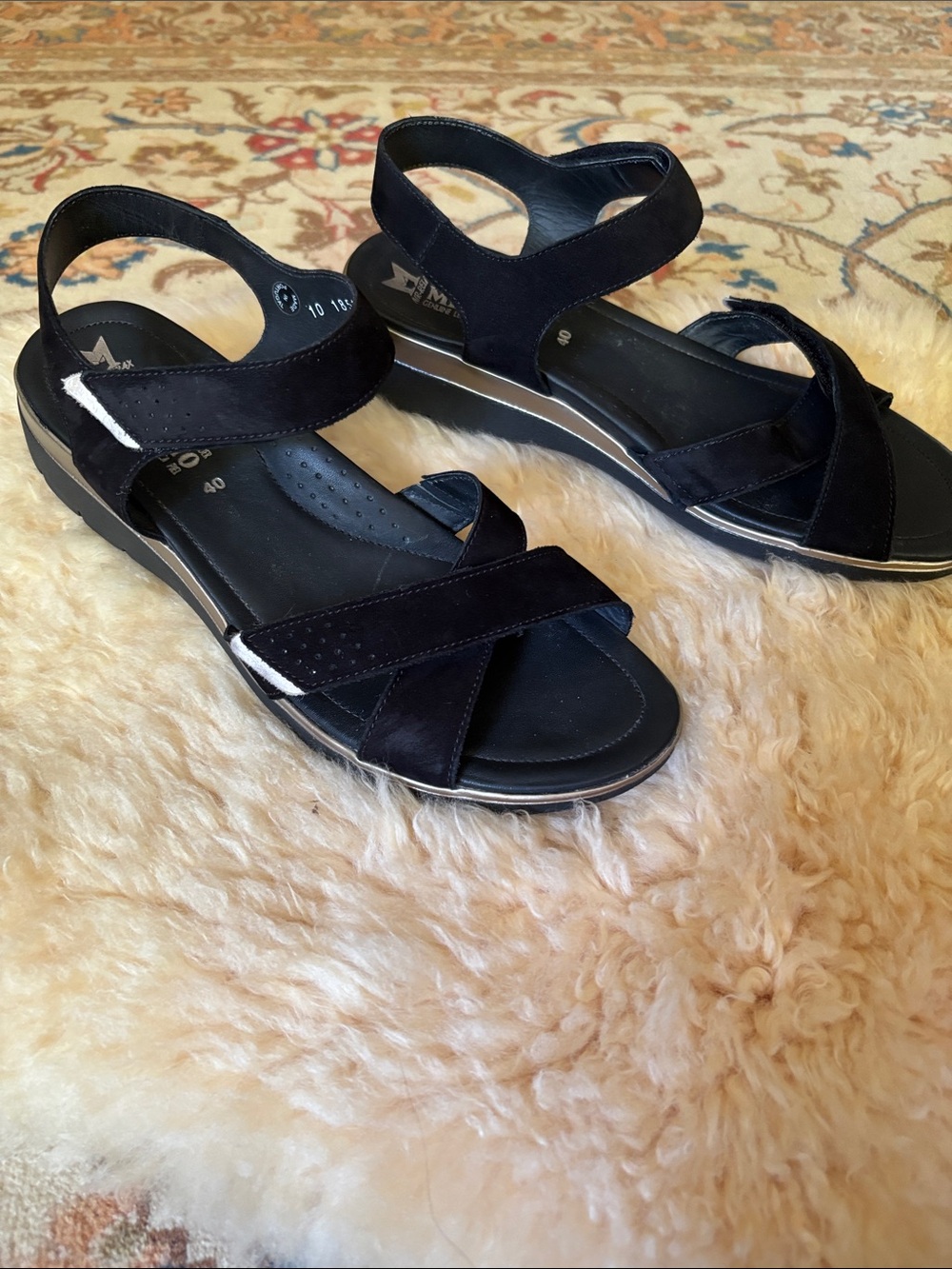 Mephisto Kristina black sandals. Size 10 US. Made in Portugal.